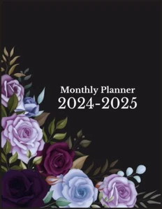 2024-2025 Monthly Planner: Floral & Black Cover| Two Year Schedule Organizer... - Picture 1 of 1