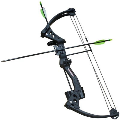 Haller Compoundbogen-Set 25 lbs mit Fiberglaspfeilen, Pfeilhalterung, Armschutz - Bild 1 von 4