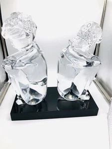 EXCELLENT MURANO ITALIAN ART GLASS BY LOREDANO ROSIN SIGNED BOY/ GIRL SCULPTURE - Picture 1 of 12