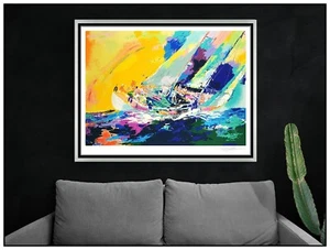 Leroy Neiman Large Original Serigraph Signed Hawaiian Sailing Framed Sports Art - Picture 1 of 6