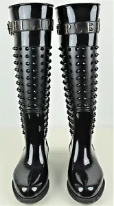 PHILIPP PLEIN Gummistiefel Flat High Kniehöhe Stiefel Schaftstiefel Gr.35 NEU - Bild 1 von 12