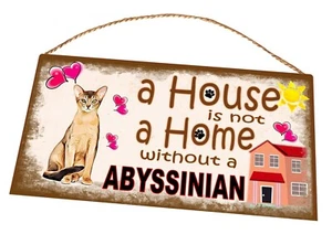Abyssinian Cat Novelty Metal Sign Pussy Cat Metal Door Sign Dog Plaque Sign - Picture 1 of 1