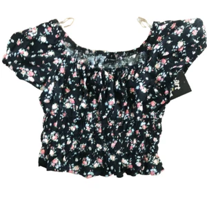 Art Class Girls Puff Sleeve Floral Crop Tee Size 6/7 (A2) - Picture 1 of 2