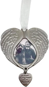 Christmas Ornaments Angel Wings - A Piece of My Heart is in Heaven Photo Holder - Picture 1 of 5