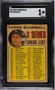 VENEZUELAN YAZ CHECKLISTE YASTRZEMSKI 1968 VENEZUELAN TOPPS #192 CARL SGC 1 TPHLC - Bild 1 von 2