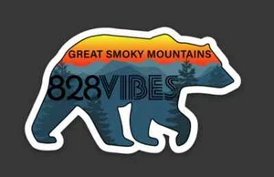 828 Vibes Bear Sticker 3″ × 1.76″ Vinyl Sticker - Picture 1 of 1