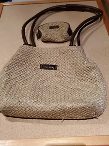 Rosetti Purse + Coin Wallet Poly Weave Satchel Double Strap Brass Tote Bag - Picture 1 of 5