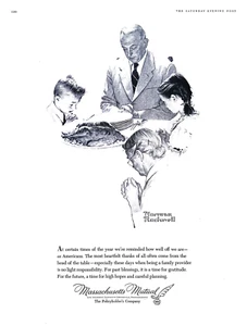 Insurance 1956 Print Ad Massachusetts Mutual Insurance Norman Rockwell 11x14 - Picture 1 of 3