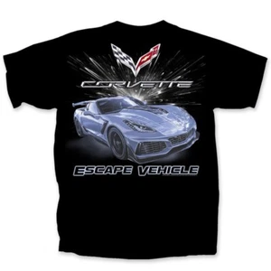 General Motors Chevrolet Corvette Fluchtfahrzeug Sportwagen Herren T-Shirt CVCEV-B - Bild 1 von 3