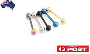 Barbell Tongue Rings Bars Piercing 5/8" Length - Picture 1 of 3