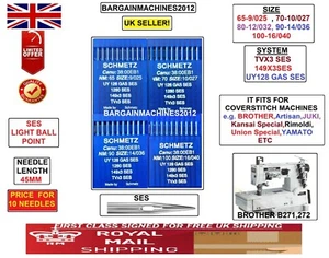 BROTHER TVX3 SES UY128 GAS SES S=65-9/025TO100-16/040 INDUS SEWING MACHNE NEEDLE - Picture 1 of 6