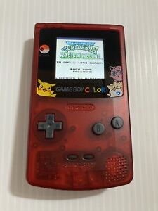 Nintendo GameBoy Color IPS Backlit LCD Pokemon Edition Clear Red - 5x Brightness