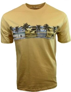 Mens T Shirt-Newport Blue- Size Medium-Palm Trees-Happy Hour-permeant vacation - Picture 1 of 17
