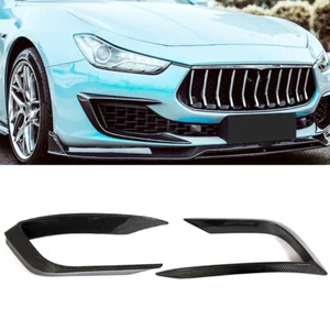 Carbon Fiber Front Bumper Splitter Fins Spoiler for Maserati Ghibli Saloon 2018 - Picture 1 of 12