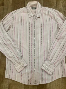 Camisa de Jean Ted Baker Beige Bordada Mancha Años 70 Estilo LS Botones Talla 5 XL A23 - Imagen 1 de 11