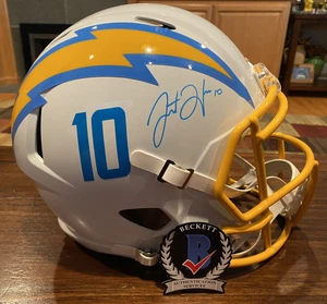 Justin Herbert Autographed LA Chargers Full Size Speed Helmet Beckett - Picture 1 of 11