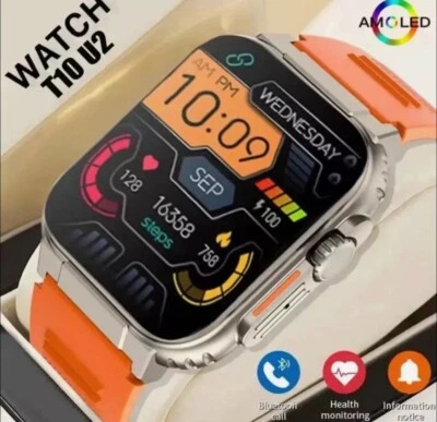 2024 T10 U2 Serie 8 Bluetooth Llamada Fitness GPS 2,2 pulgadas (Naranja) Foto 1 de 4