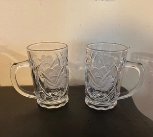 Mikasa Rose Pearl 12 oz Frosted Roses Crystal Mugs Excellent Condition set of 2 - Picture 1 of 8
