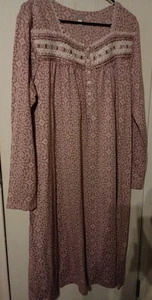 Secret Treasures nightgown xl gown poly blend knit floral long sleeves Cottage  - Picture 1 of 7