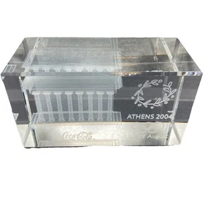 2004 Athens Greece Olympiad Aug 13-29 3D Crystal Parthenon Coca Cola Sponsor VTG - Picture 1 of 13