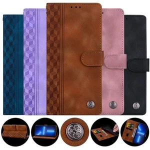 Case For Samsung S6 S7 Edge S8 S9 S10 + S10E Magnetic Flip Wallet Leather Cover - Picture 1 of 17