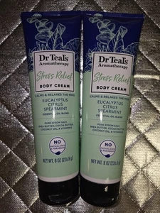 Dr.Teal's Aromatherapy Stress Relief Body Cream Eucalyptus & Citrus 8oz Lot Of 2 - Picture 1 of 1