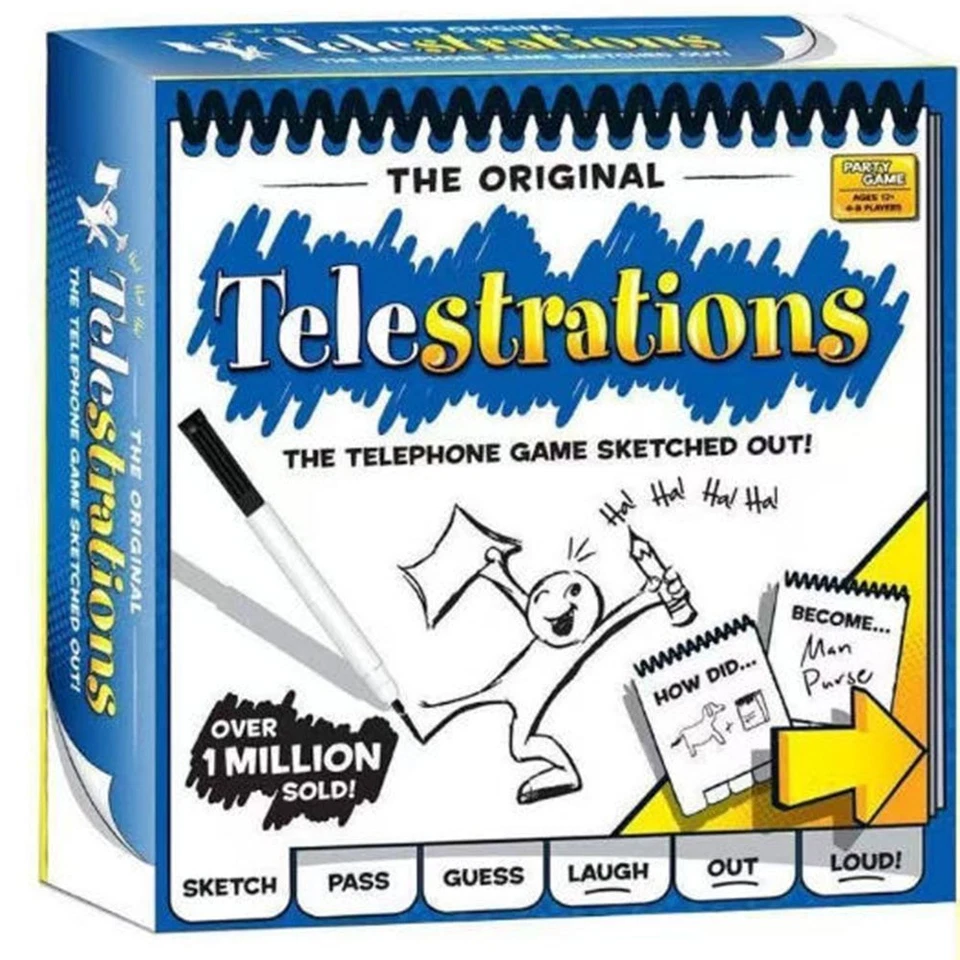 Original Telestrations Party Game "Sketch & Guess" Game For 4-8 Players Ages 12+ - Image 1 of 4
