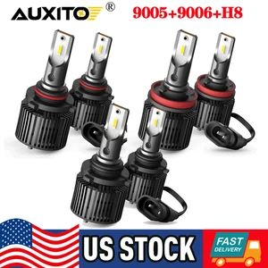 6X 9005 9006 H11 Combo LED Fog Headlight Bulbs Kit High Low Beam 6000K White - Picture 1 of 8