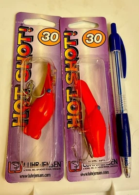 Lote de 2 señuelos Luhr Jensen Hot Shot 30, Flo Red Fire, trolling-casting Foto 1 de 4