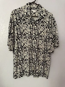 PIERRE CARDIN Men's Short Sleeve Button Down Rayon Shirt Large - Picture 1 of 4