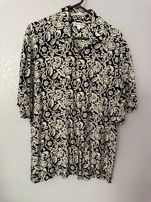 PIERRE CARDIN Men's Short Sleeve Button Down Rayon Shirt Large - Image 1 of 4