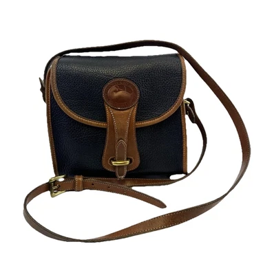 Dooney Bourke Essex Crossbody Dark Navy Pebbled Leather Flap Strap All Weather - Image 1 of 4