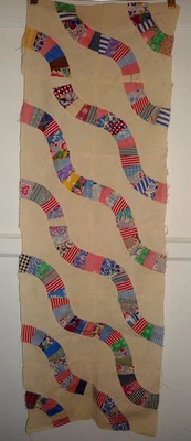 Vintage Snake Trails Quilt Top  Piece 1930-50’s   14.75  x 43 inches - Image 1 of 4
