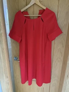 Phase Eight stunning red Dress Size 10 Red Keyhole Neckline & pockets T290 - Picture 1 of 6