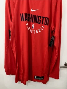 Nike Men's Dri-Fit Washington Basketball Red Long Sleeve Shirts Size XL-TALL  - Picture 1 of 4
