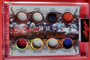 TOM BRADY JOE MONTANA Walter Payton JERRY RICE JOHN ELWAY TRIKOT KARTENBLATT 25/30 - Bild 1 von 3