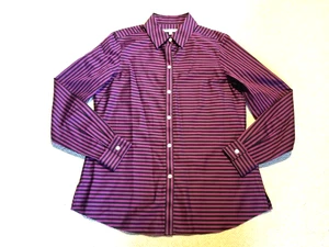 Damen Bluse-FOXCROFT-lila/schwarz gestreift 100% Baumwolle "Form bügelfrei" ls-4 - Bild 1 von 4