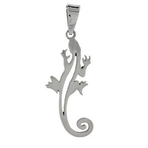 Edelstahl Gecko Anhänger, Gratis Perlen Kugelkette - Bild 1 von 2