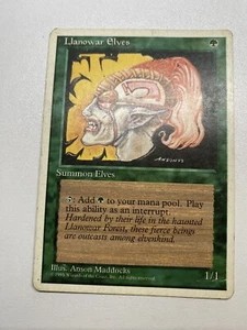 Magic the Gathering Unlimited Llanowar Elves MTG Verde HP 1995 - Foto 1 di 22