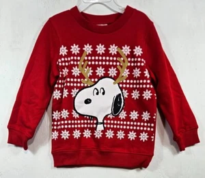 Peanuts Toddler Boys Snoopy Reindeer Sweatshirt Size-4 - Picture 1 of 3
