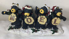 Kohl’s Brown Bears With Noel Sign Figurine, Christmas Bears Decor, Rustic