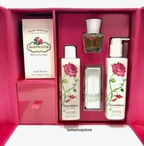 RARE Crabtree and Evelyn Rosewater Eau De Toilette 6 Piece Gift Set Lotion Gel - Picture 1 of 5