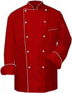 Chef Coat Long Sleeve Double Breasted Jacket Food Service Uniform Cook Shirt - Picture 1 of 5