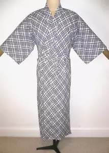 KIMONO NEMAKI GIAPPONESE NUOVO UOMO, COTONE, FODERATO, VESTAGLIA con CINTURA - Foto 1 di 10