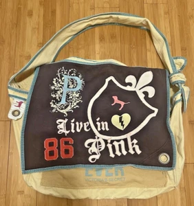 Bolso Mensajero de Colección Victoria's Secret ROSA Grande de Gran Tamaño de Lona para Pasar la Noche - Imagen 1 de 10