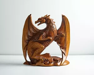 Wooden Dragon Statue, Unique Sculpture, Chinese Dragon, Mystical, Home Gift - Picture 1 of 12