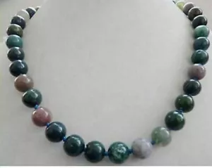 Beautiful 10mm multicolor India agate gemstones round necklace 18 "AAA# ##KH02 - Picture 1 of 3