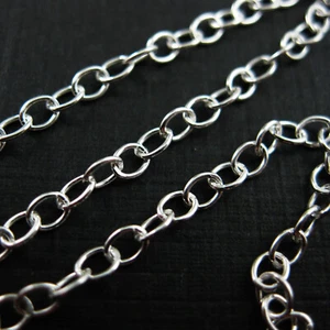 Sterling Silver Bulk Unfinished Chain by the foot-Strong Cable Chain 3.5x2.5mm - Picture 1 of 3