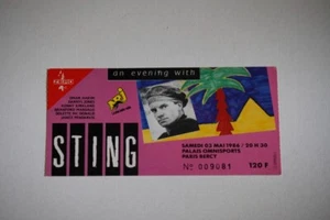 Sting Ticket Paris Bercy France May 3 1986 Police 1st solo tour Blue Turtles - Imagen 1 de 2