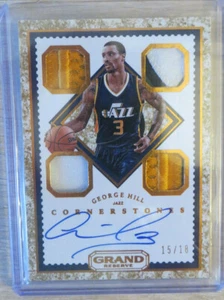 🔥 2016-17 Grand Reserve Cornerstones Auto Granite #14 George Hill/18 Jazz Utah  - Photo 1/3